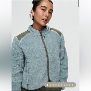 NWT Outdoor Voices Candy Italian Wool-blend Fleece Jacket in Steel Multi - S